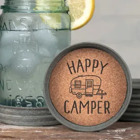 Happy Camper Mason Jar Lid Coaster