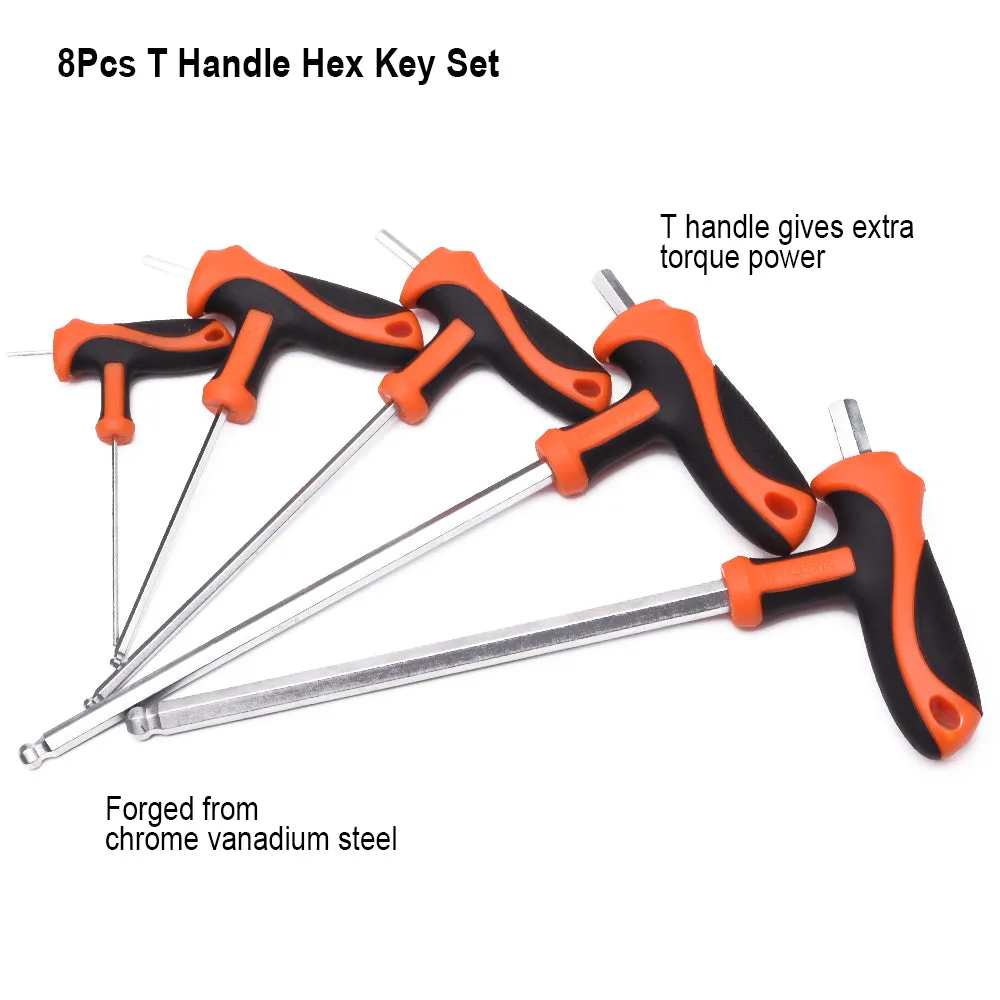 Harden 8pcs T handle hex key