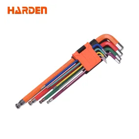 Harden 9Pcs Extra Long Ball Key Wrench 540615