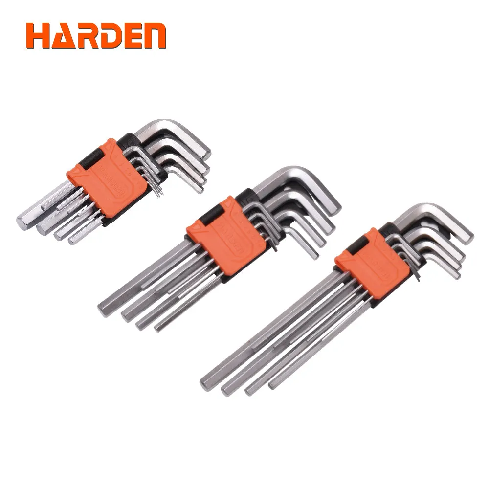 Harden 9Pcs Short Hex Key Wrench Size 1.5 - 10mm