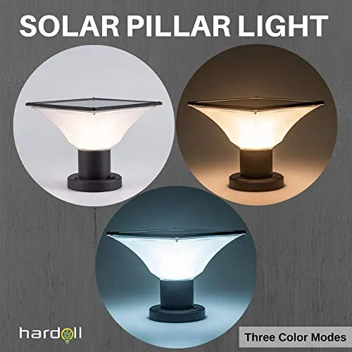 Hardoll Solar Lights for Outdoor Home Garden 20 LED Waterproof Pillar Wall Gate Pillar Lamp(Multiple Color, Pack of 2)