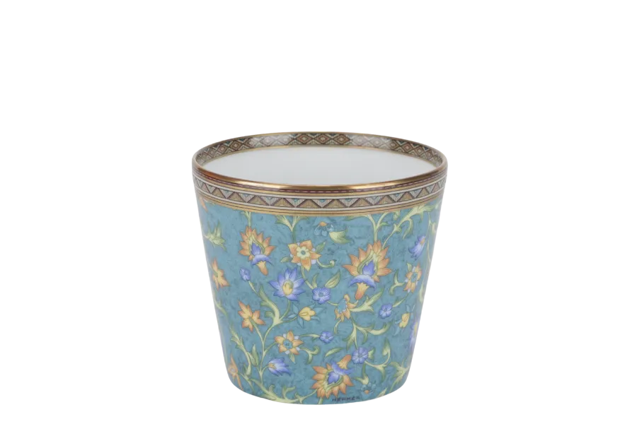 HERMES CHEVAL D' ORIENT PORCELAIN GREEN CUP WITH BOX