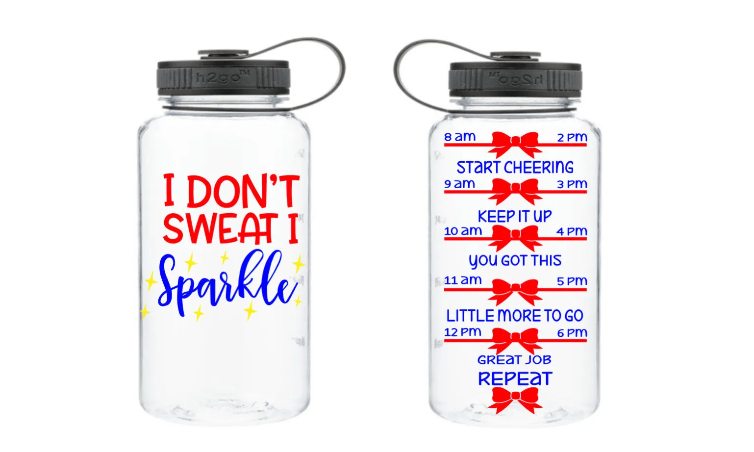 I Don't Sweat I Sparkle, Motivational Fitness Water Bottle, Fitness Water Bottle, Water Tracker, Water Bottle Tracker