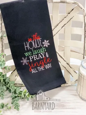 In This House We Pray Christmas Dish Towel