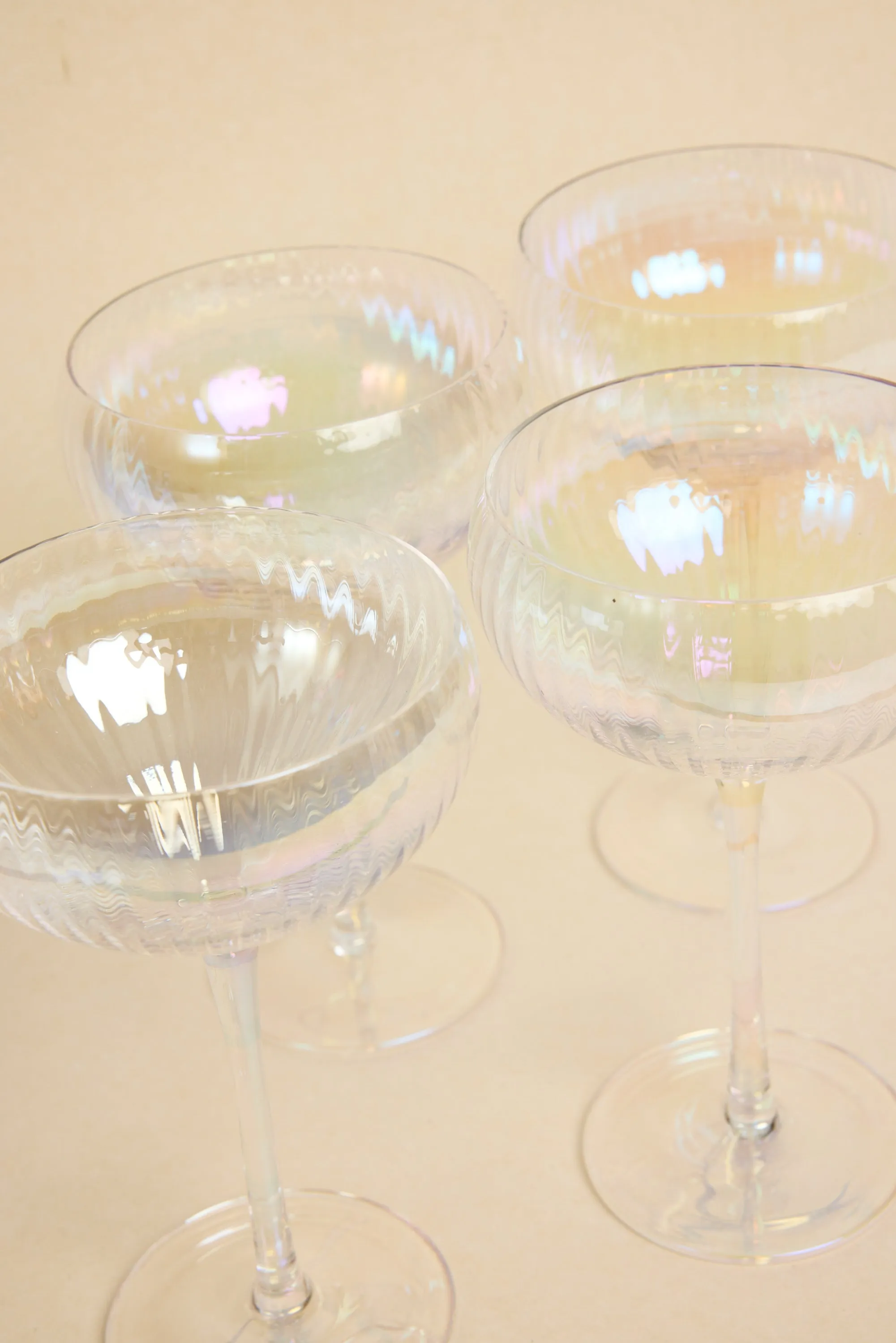 Iridescent Ripple Wide Champagne Wine Glass