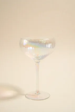 Iridescent Ripple Wide Champagne Wine Glass