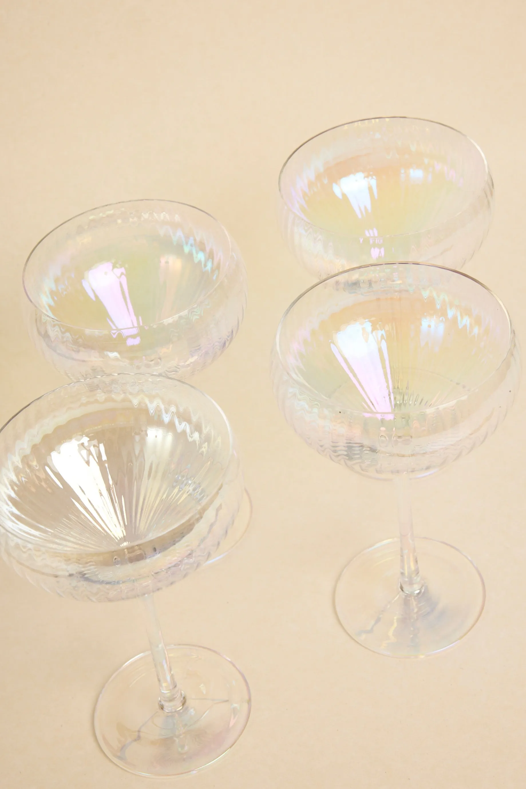 Iridescent Ripple Wide Champagne Wine Glass