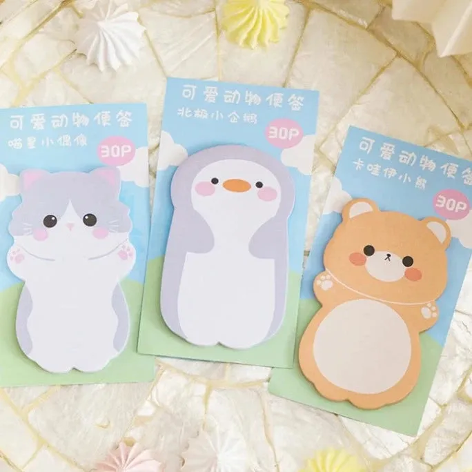 Kawaii Animal Hugs Sticky Notes