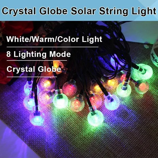 LED Outdoor 100LED Solar String Light RGB Multi-Color   Warm White #6955