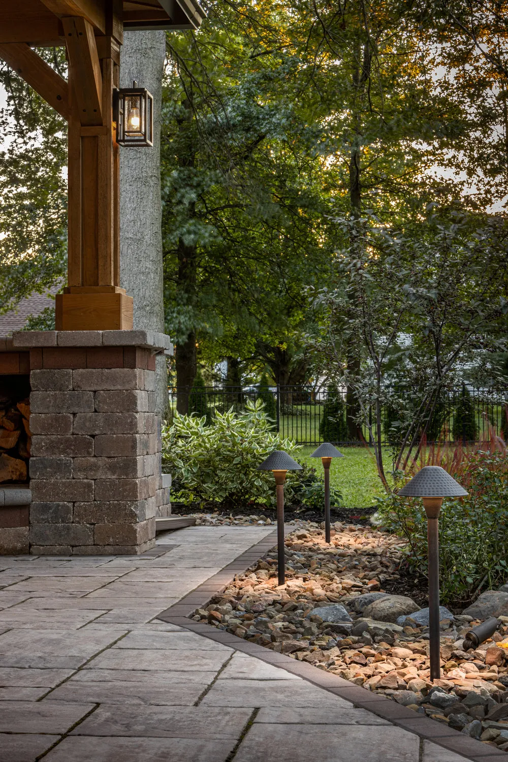 LED Path Light from the Hardy Island Sm. Hammered Path Light Collection in Matte Bronze Finish by Hinkley