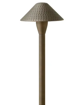 LED Path Light from the Hardy Island Sm. Hammered Path Light Collection in Matte Bronze Finish by Hinkley