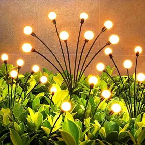 LETMY Solar Garden Lights - 4 Pack Upgraded Swaying Solar Lights for Outside, 32 LED Solar Outdoor Lights, Solar Firefly Lights Outdoor Waterproof Solar Garden Decorative Lights for Yard Patio Pathway