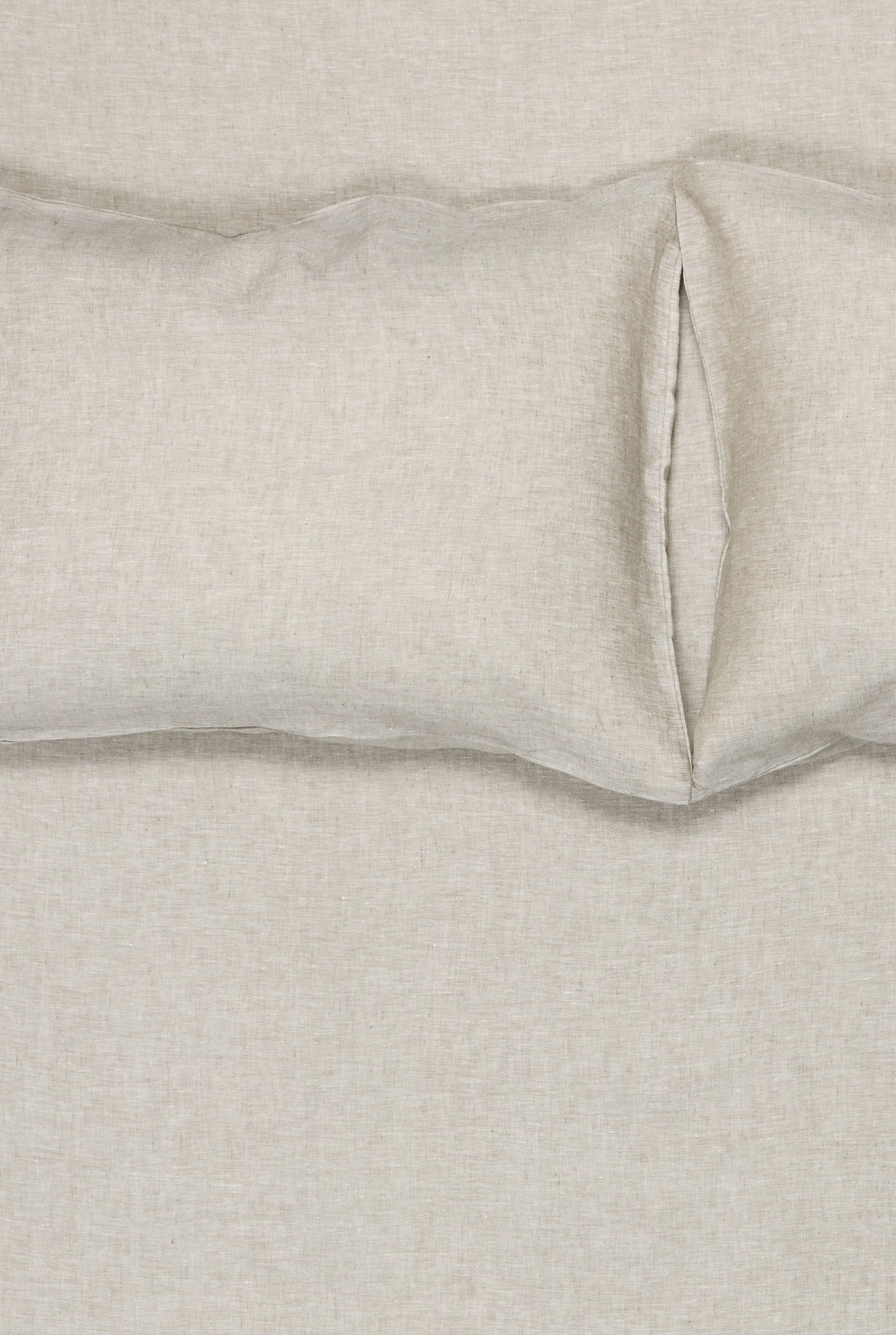 Linen Bedding "Light Melange" in Grey Color