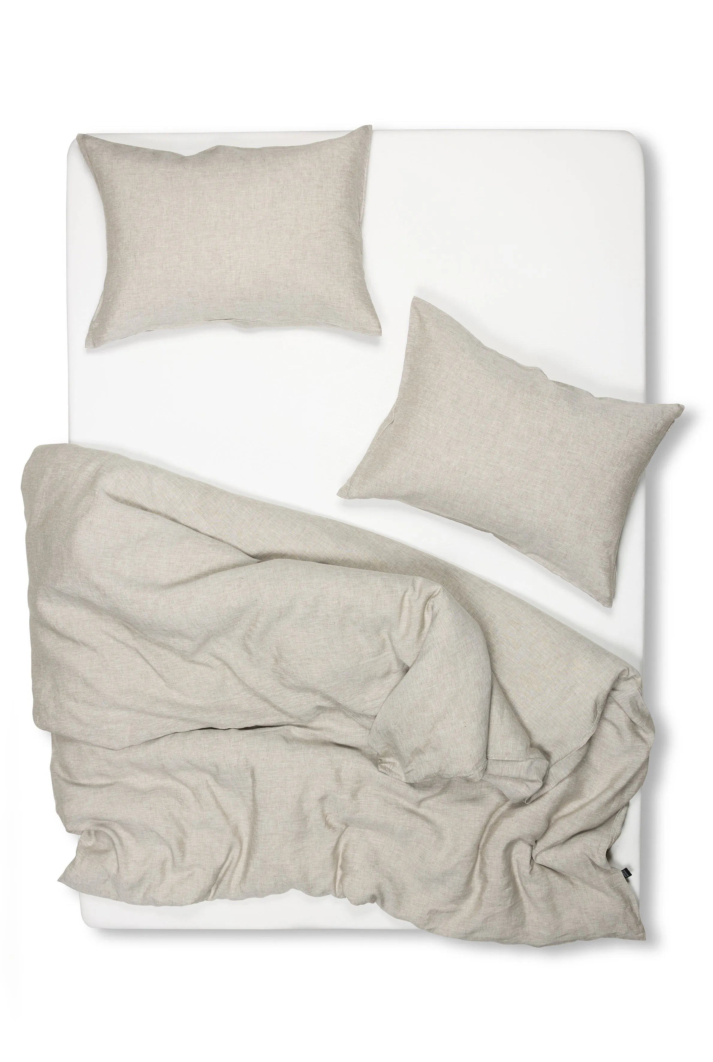 Linen Bedding "Light Melange" in Grey Color