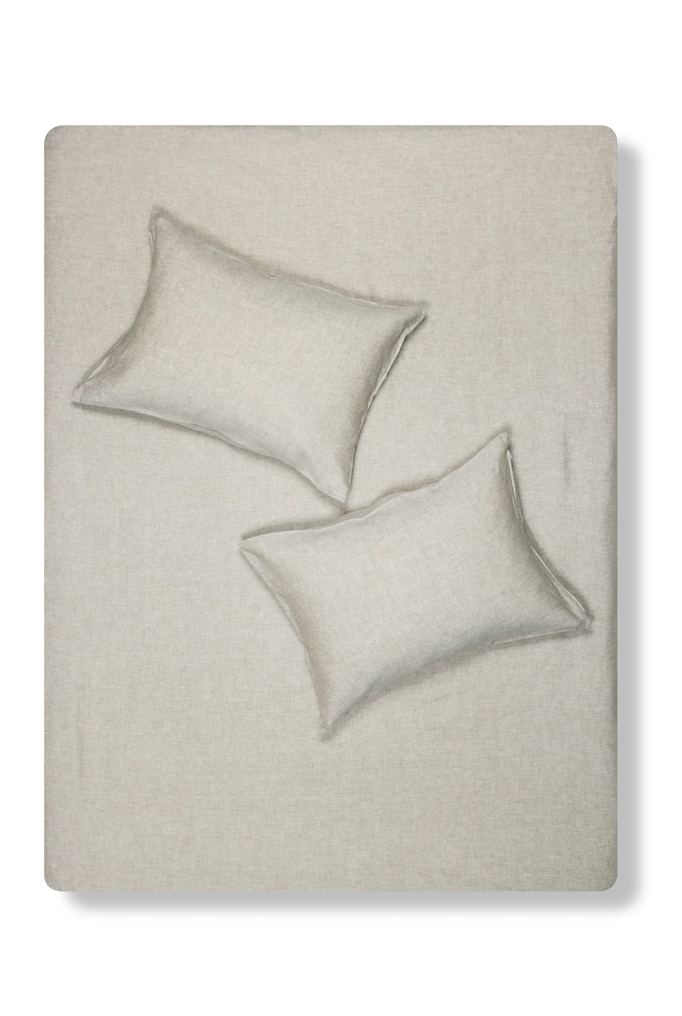 Linen Bedding "Light Melange" in Grey Color