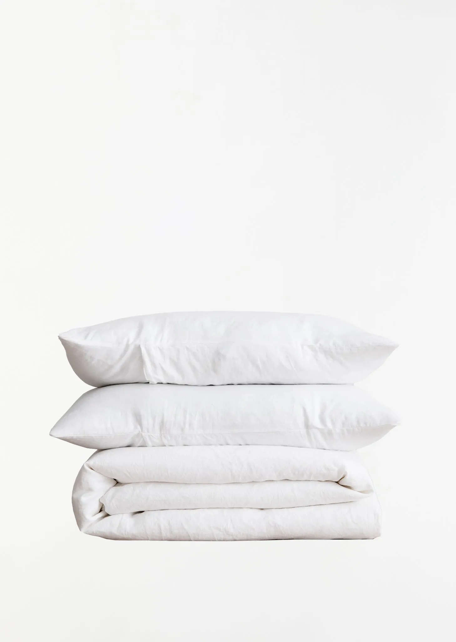 Linen Queen Duvet Cover Set - White