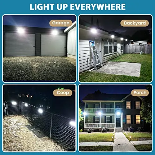 Luposwiten Solar Lights Outdoor Waterproof 100 LED Solar Powered Outdoor Lights, Motion Sensor Outdoor Lights for Front Door, Yard, Garage, Garden, Patio, Deck (4 Pack)