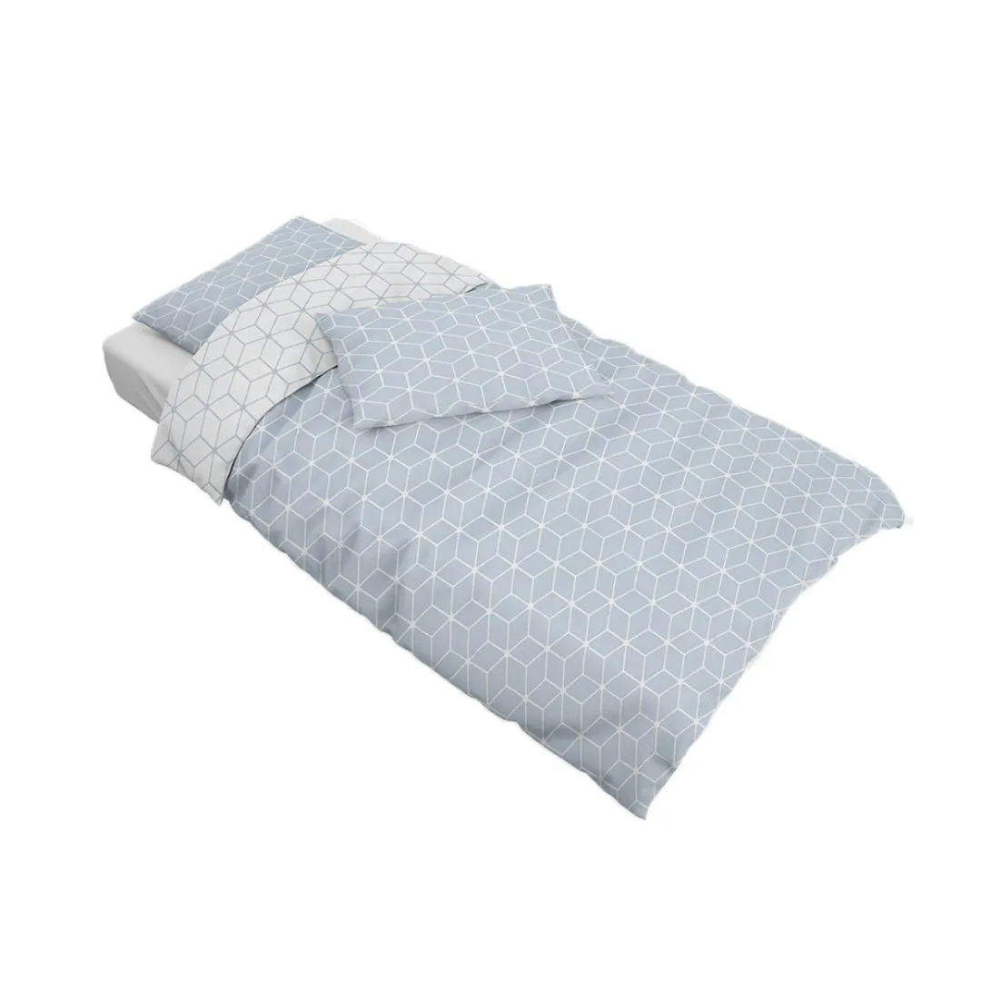 Magna Superior Soft Microfibre Duvet Set - Geo Blue