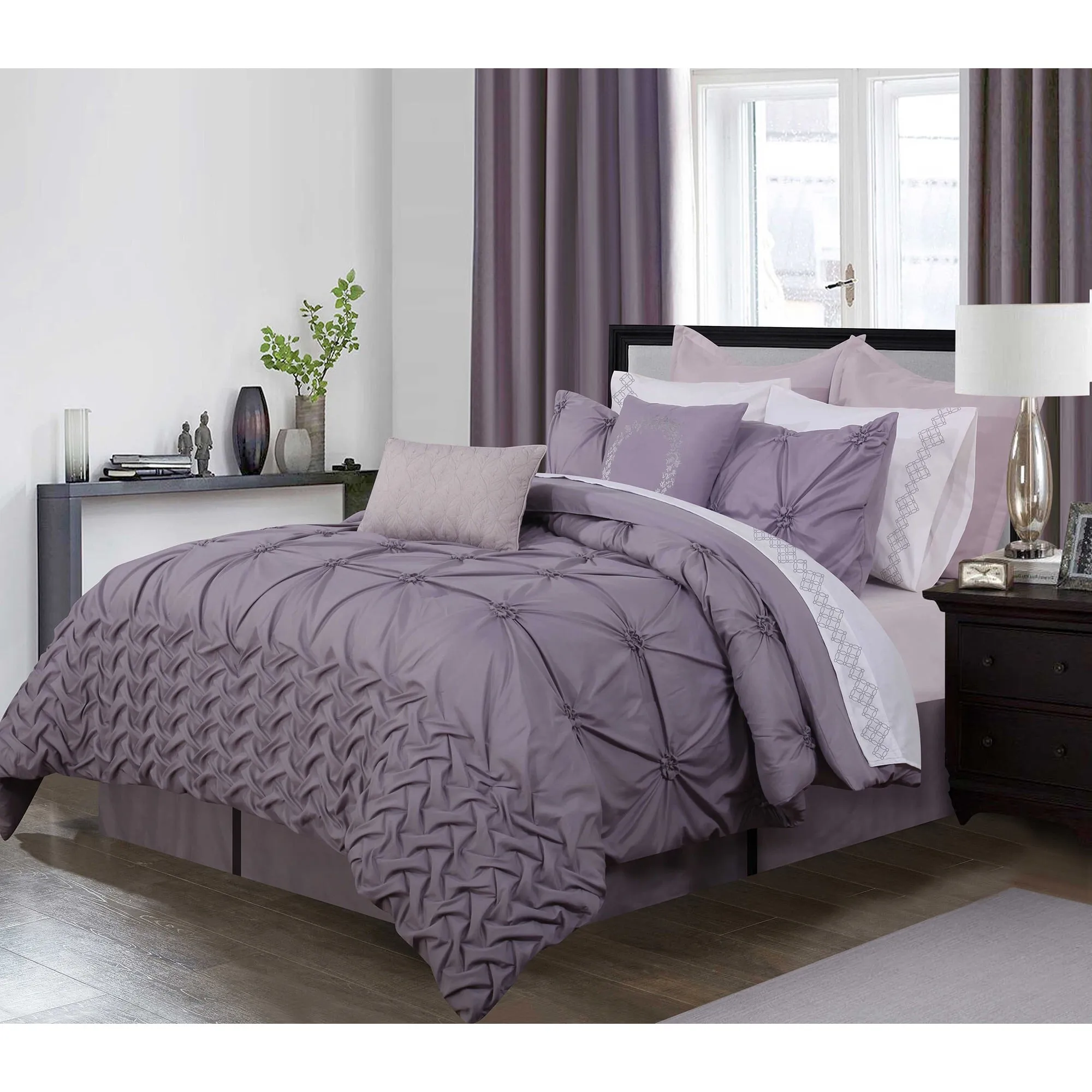 Manoir Plum 6-piece Comforter set