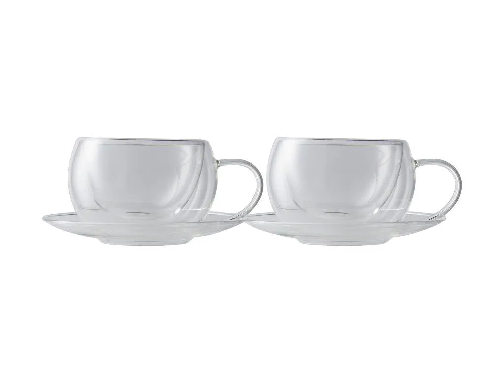 Maxwell & Williams Blend Double Wall Cup & Saucer 270ML Set of 2 GB