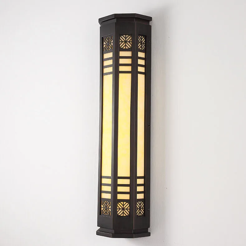 Modern Classical Cylindrical Stainless Steel Imitation Marble Waterproof Outdoor LED Wall Sconce Lamp