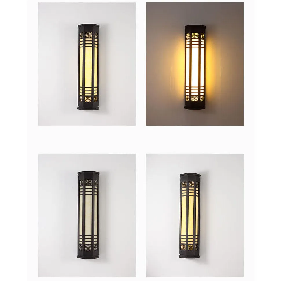 Modern Classical Cylindrical Stainless Steel Imitation Marble Waterproof Outdoor LED Wall Sconce Lamp