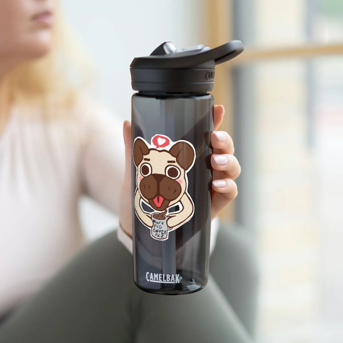 More Pug Coffee Please CamelBak Eddy®  Water Bottle, 20oz / 25oz