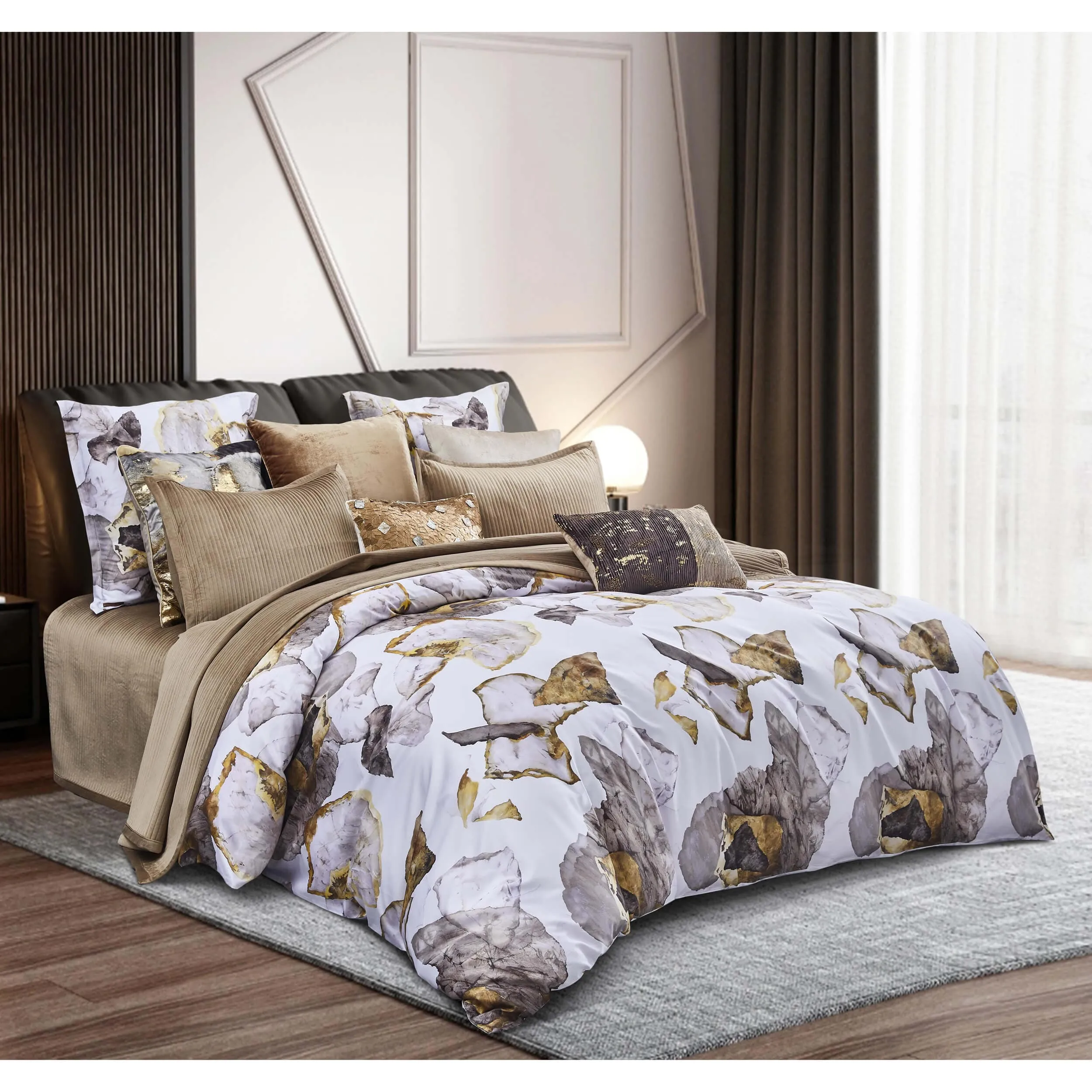 Mori Duvet Set, Ivory Modern Abstract