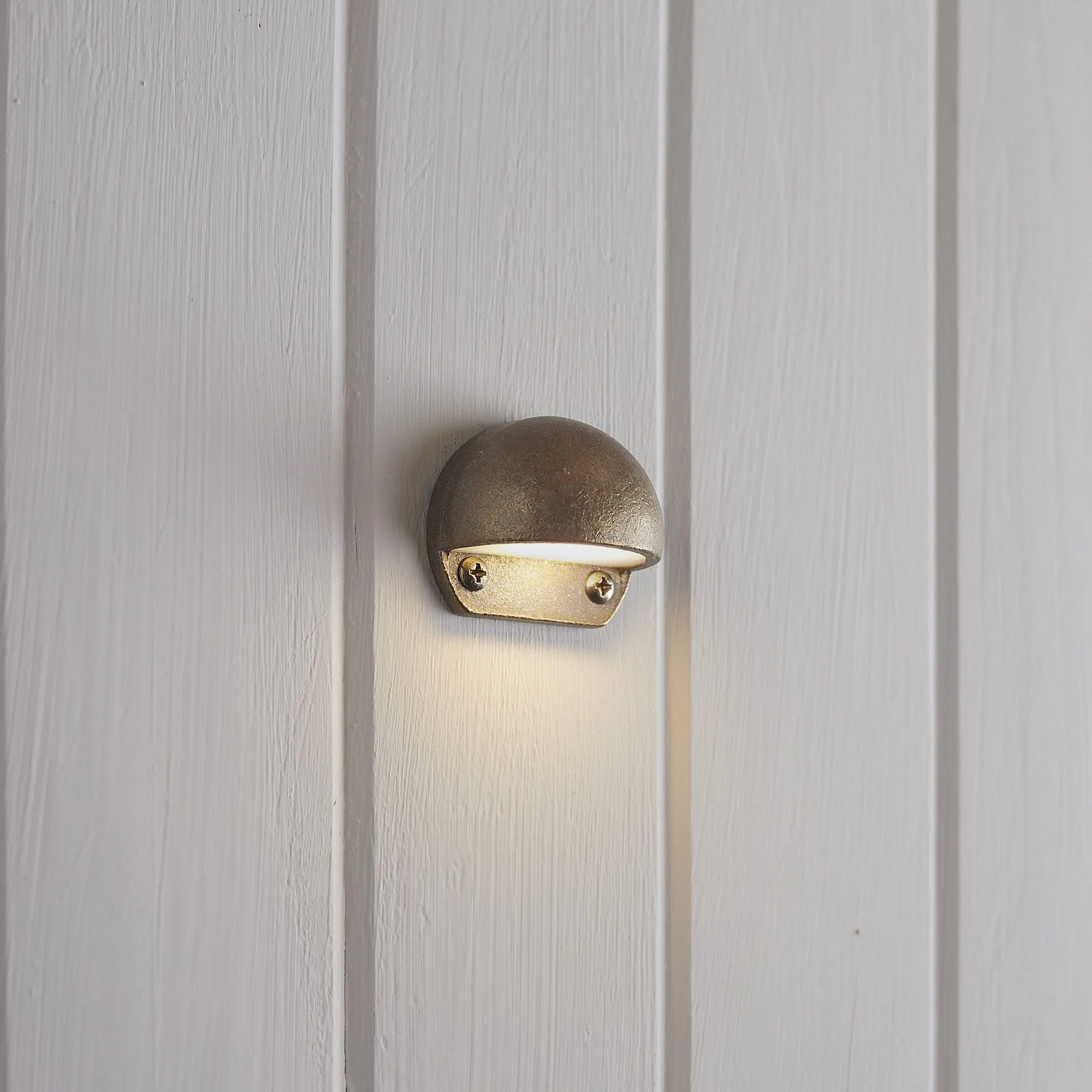 Mousehole ip65 path light in aged brass