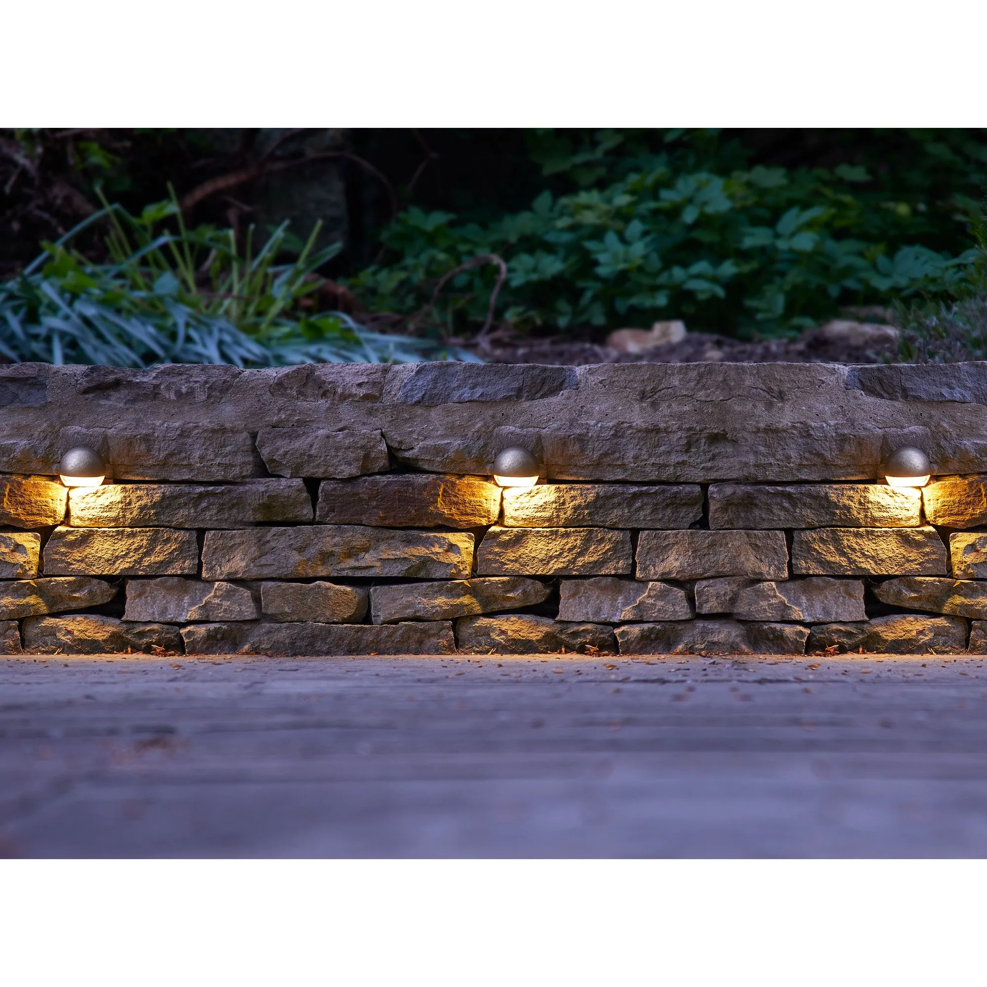 Mousehole ip65 path light in aged brass