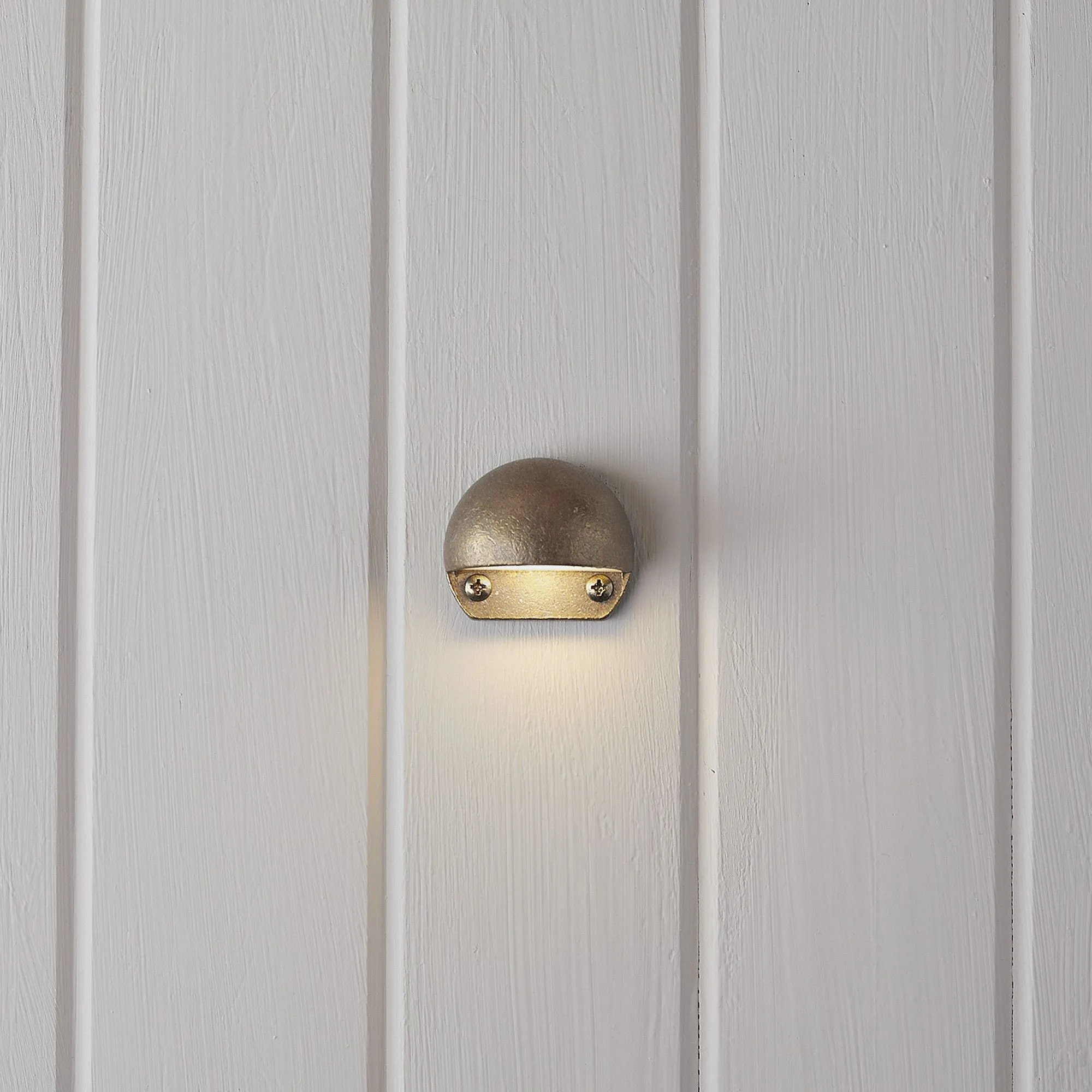 Mousehole ip65 path light in aged brass