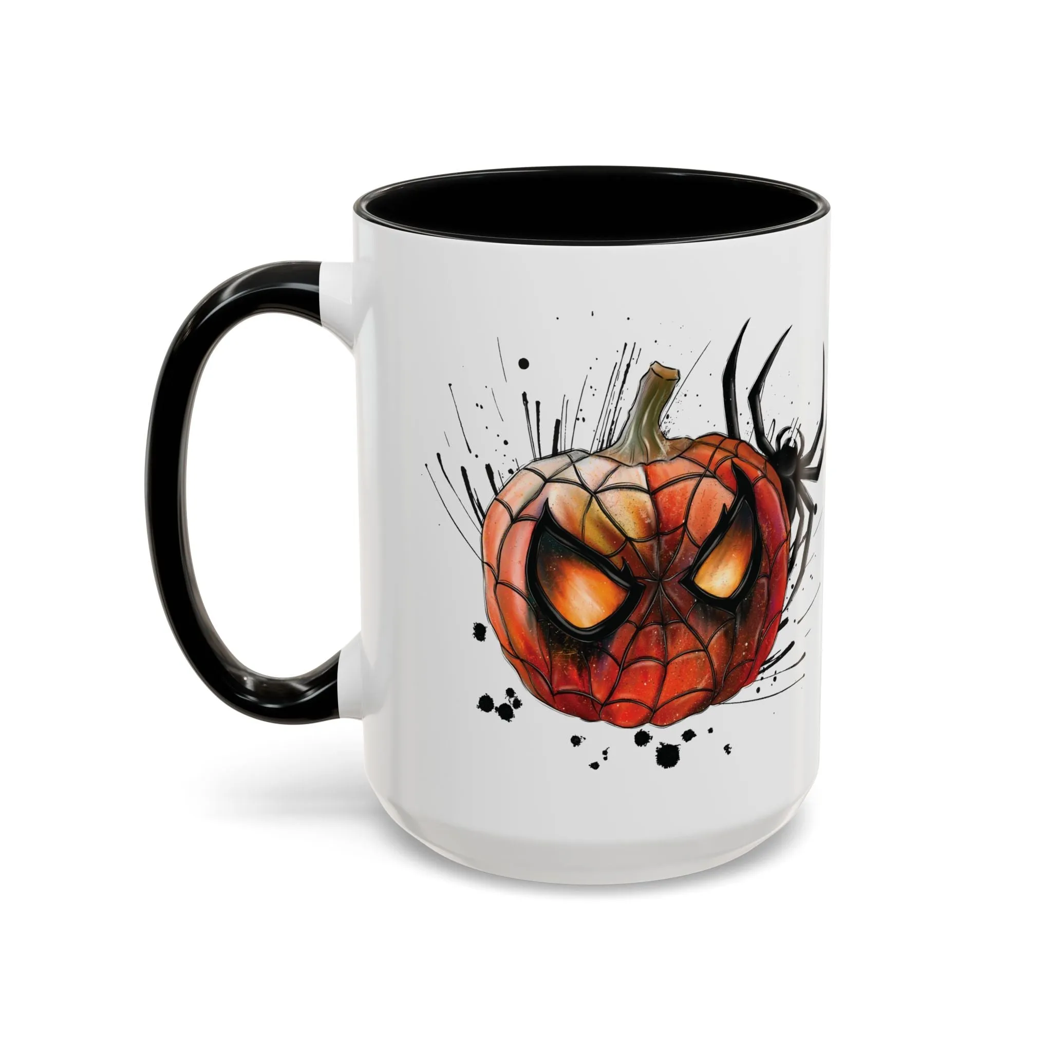 Mug - Spider Pumpkin Mask Style Accent Coffee Mug - Spider Hero Theme