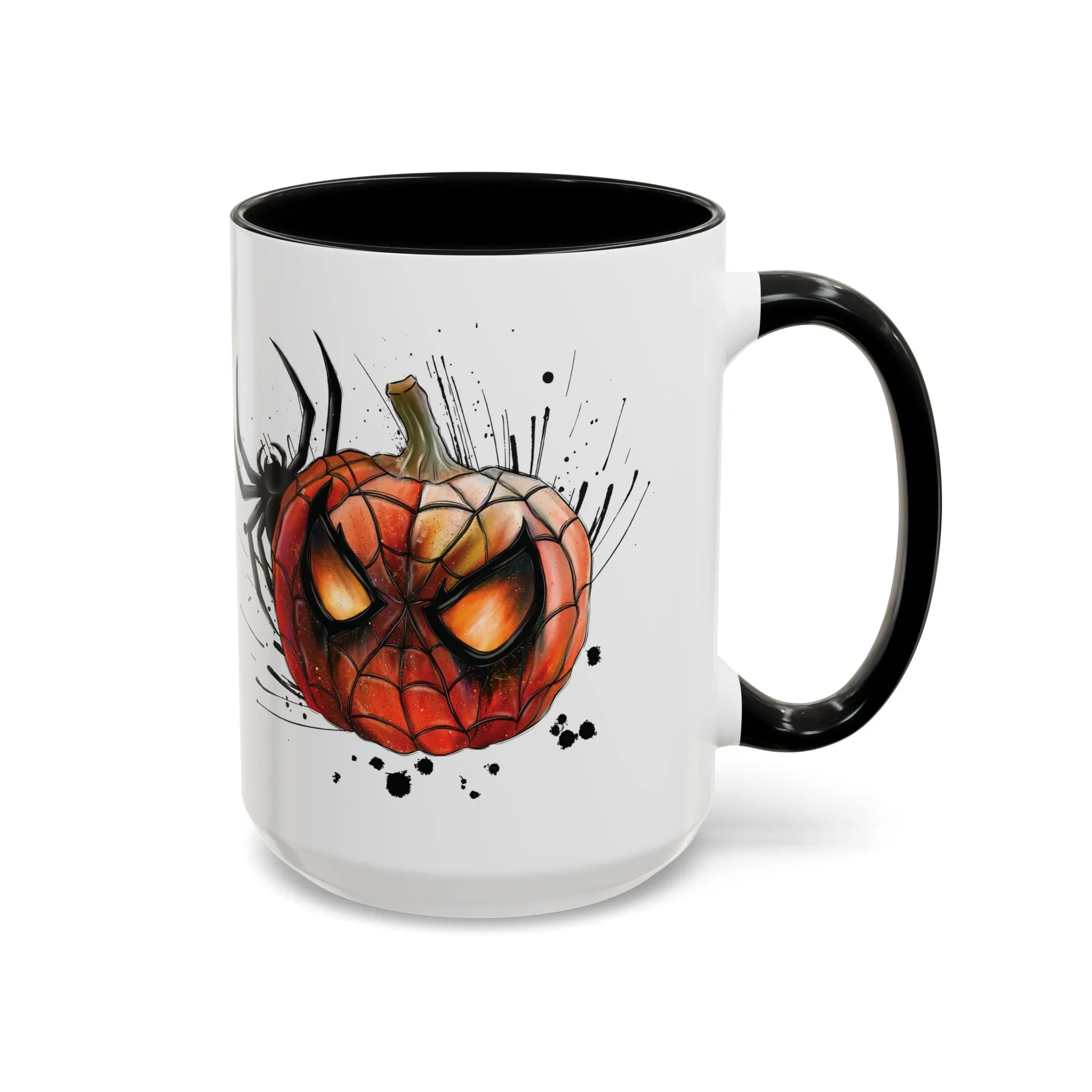 Mug - Spider Pumpkin Mask Style Accent Coffee Mug - Spider Hero Theme