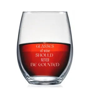 Never Count Age Birthday Stemless Wine Glass