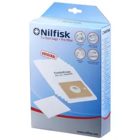 Nilfisk Vacuum Cleaner Bags Pack of 5 - White | 602600