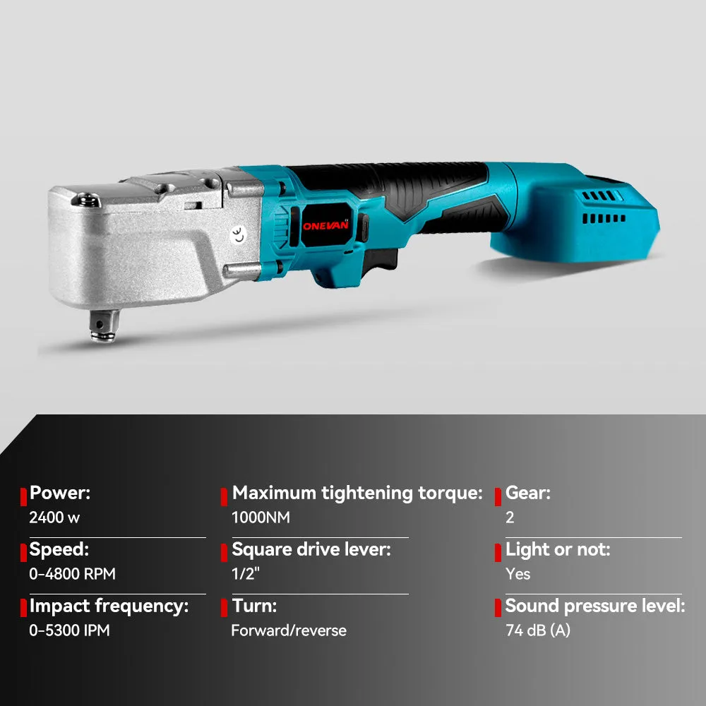 ONEVAN 1/2'' 1000N·m Brushless Cordless Ratchet Wrench | For Makita 18V Battery