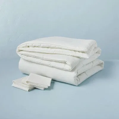 Open Box - 3pc Full/Queen Linen Blend Duvet Set Sour Cream - Hearth & Hand with Magnolia