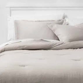 Open Box Full/Queen Micro Matelasse Comforter & Sham Set Creamy Chai/Natural - Threshold