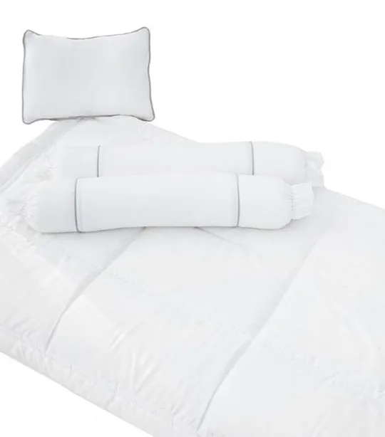 Organic Bamboo Lyocell Baby Comforter Set - White