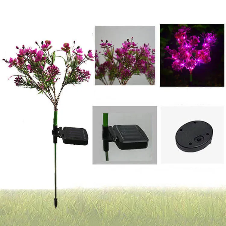 Outdoor Solar Phalaenopsis Simulation Flower LED Lawn Ground Insert Decorative Landscape Light