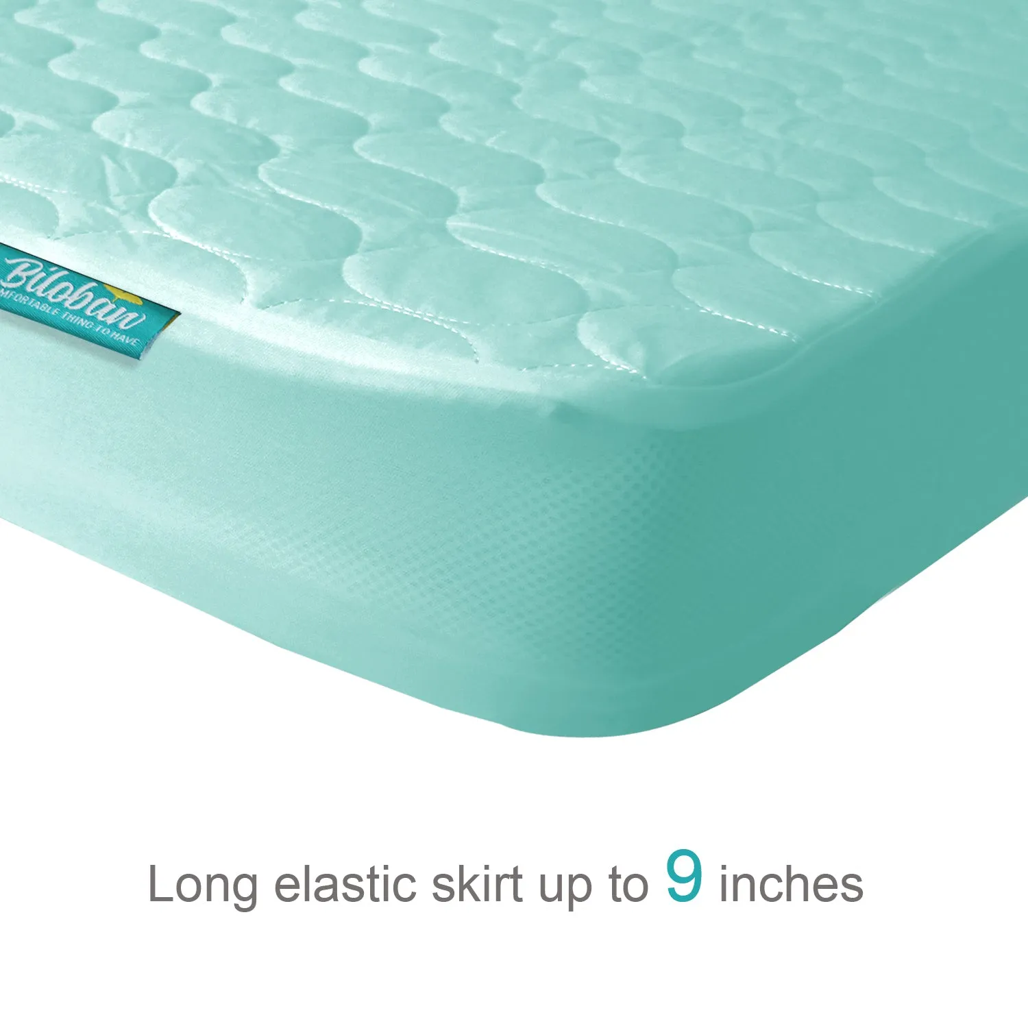 Pack N Play Mattress Pad Cover/ Protector - Ultra Soft Microfiber, Waterproof, Aqua (for Standard Playpen/ Mini Crib)