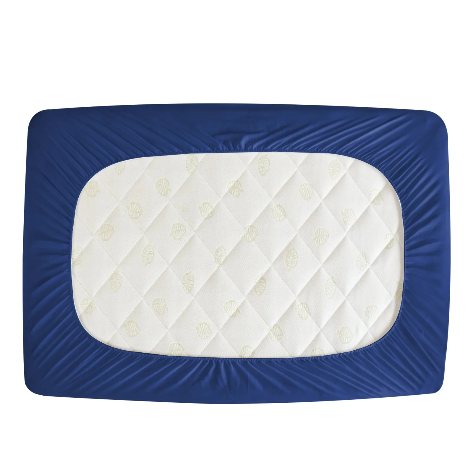 Pack N Play Mattress Pad Cover/ Protector - Ultra Soft Microfiber, Waterproof, Navy Cloud (for Standard Playpen/ Mini Crib)