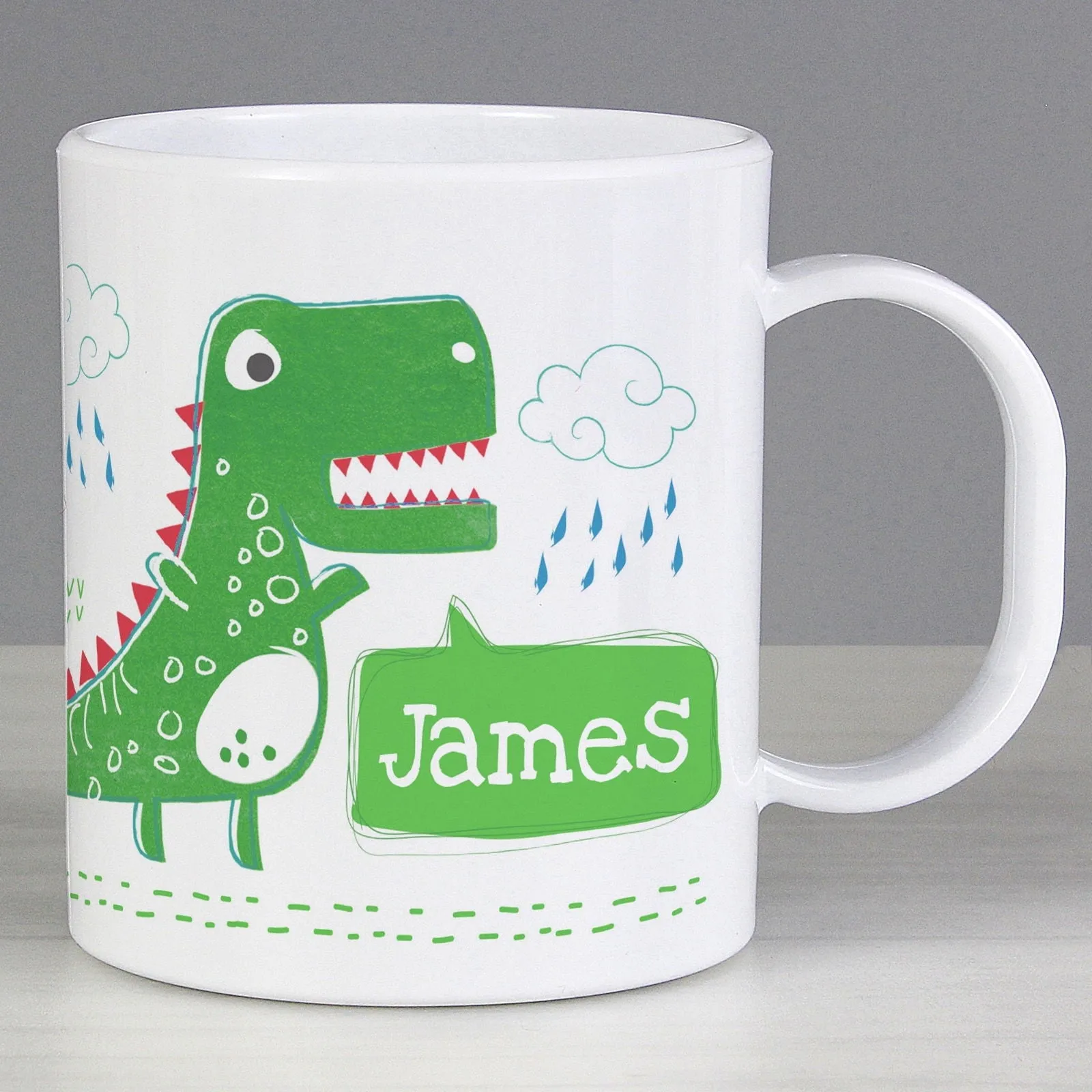 Personalised Be Roarsome Dinosaur Plastic Mug