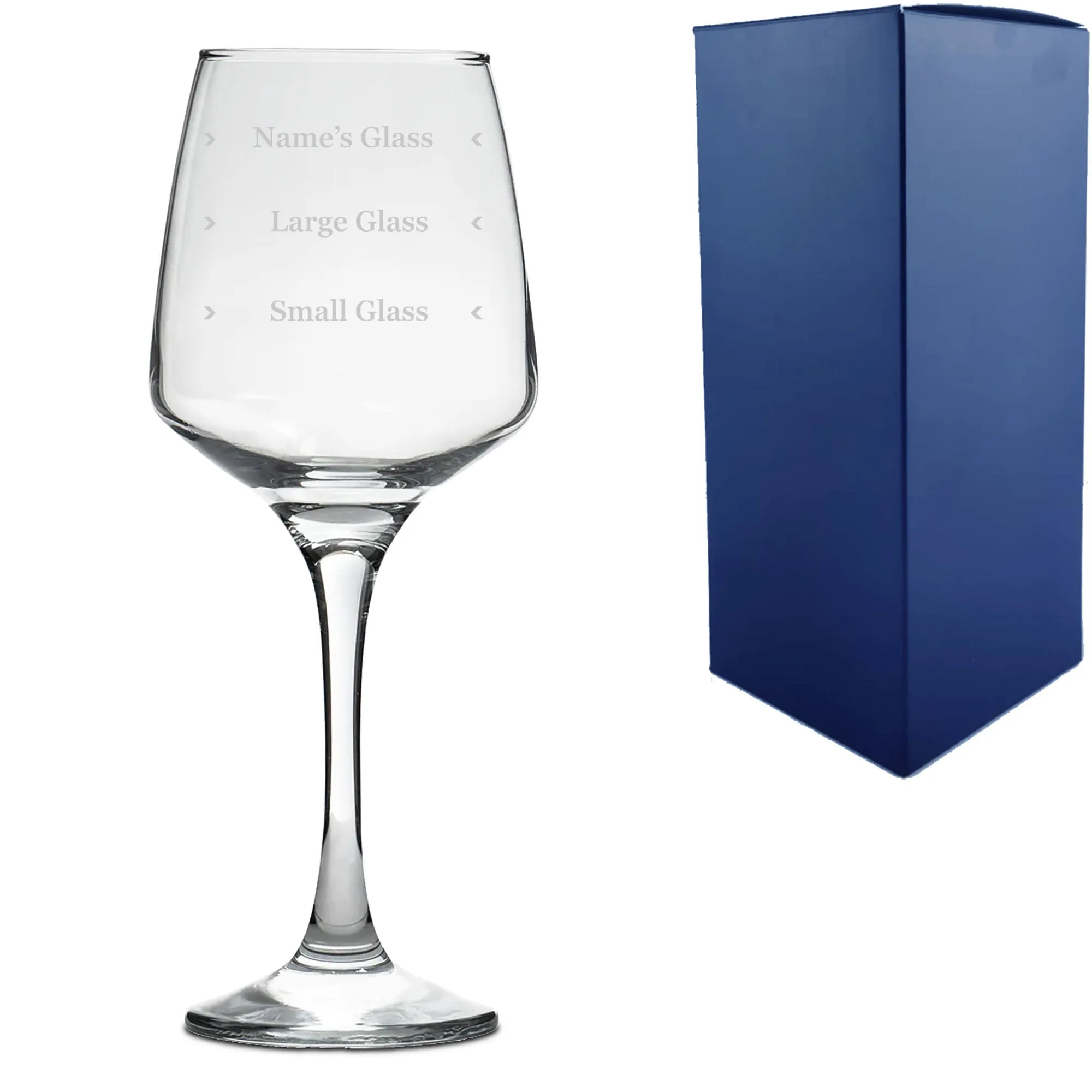 Personalised Engraved Tallo Wine Glass with Name's Glass Serif Measurements Design, Customise with Any Name