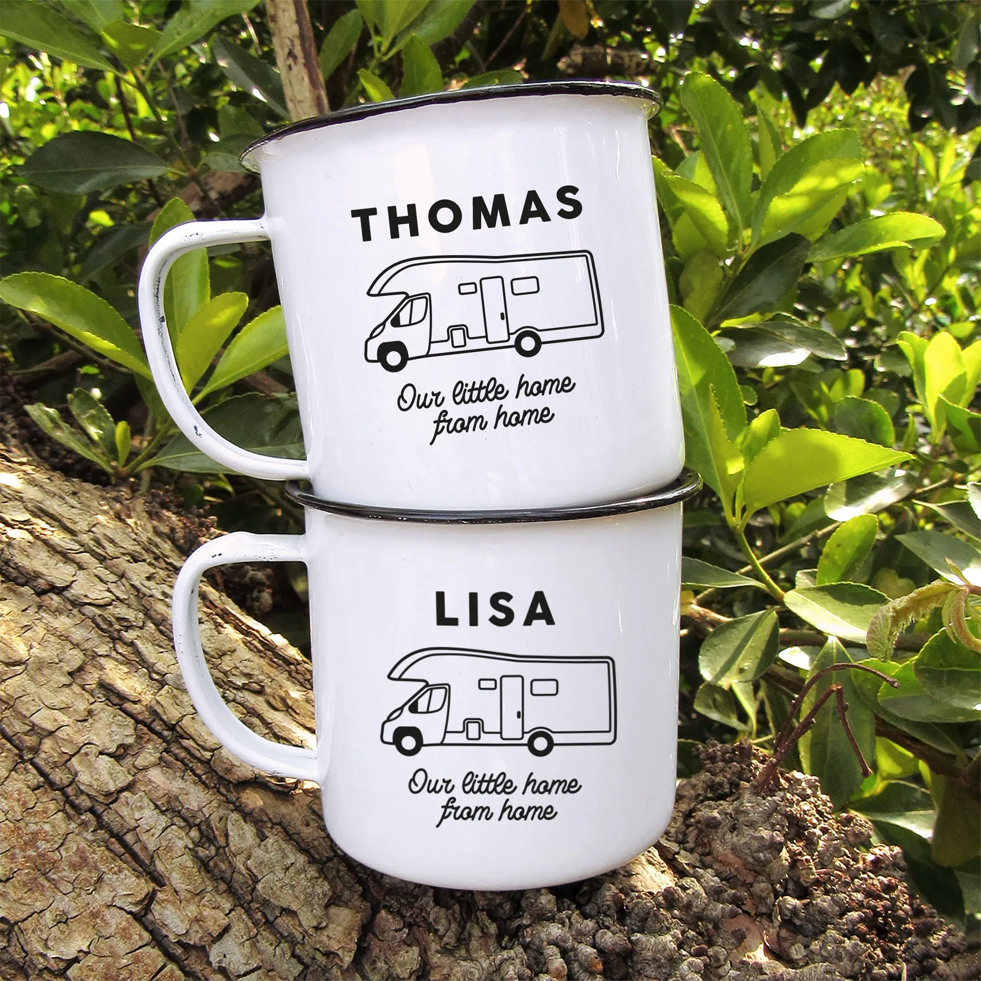 Personalised Motorhome Mug, 13 oz Metal Enamel Mug