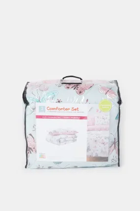 Pink Butterfly Printed Kids Comforter (Single Size)