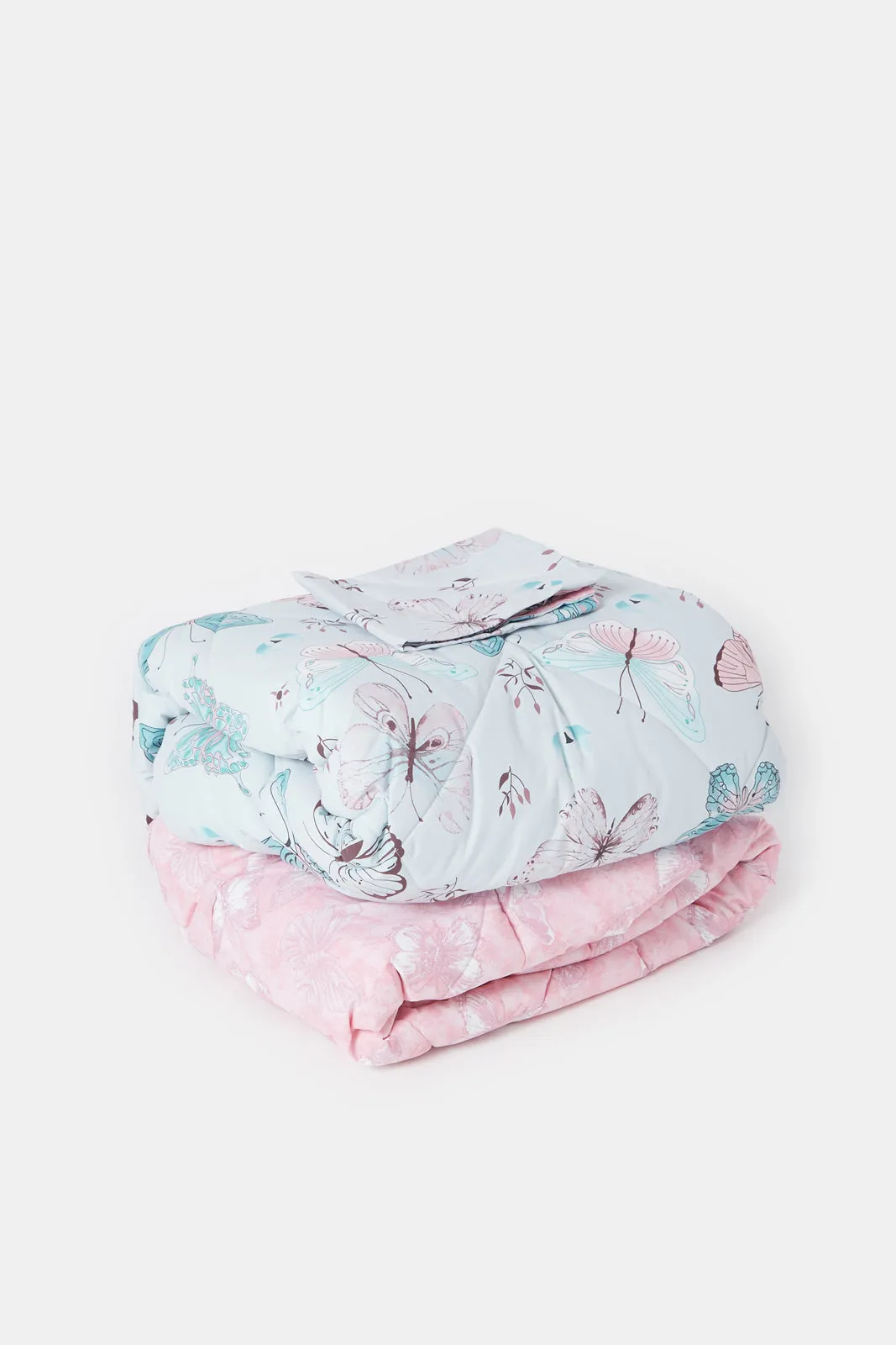 Pink Butterfly Printed Kids Comforter (Single Size)