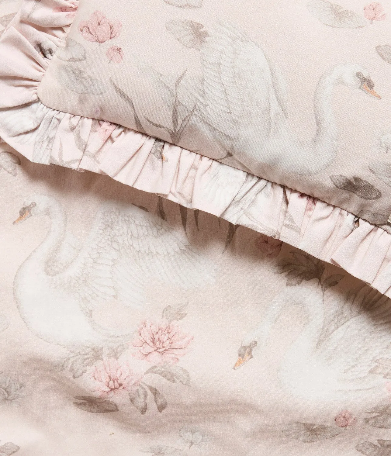 Pink swan lake doll bedding set