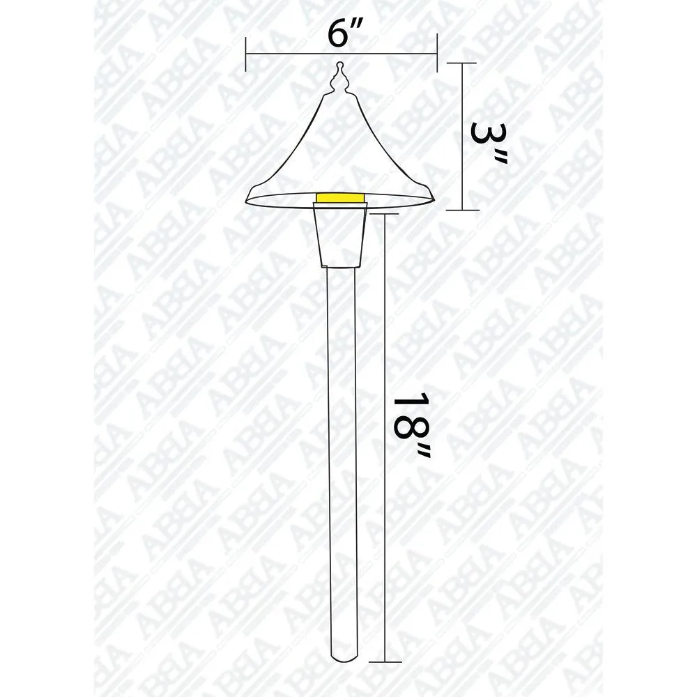 PLB09 Brass LED Cone Low Voltage Pathway Outdoor Landscape Lighting Fixture