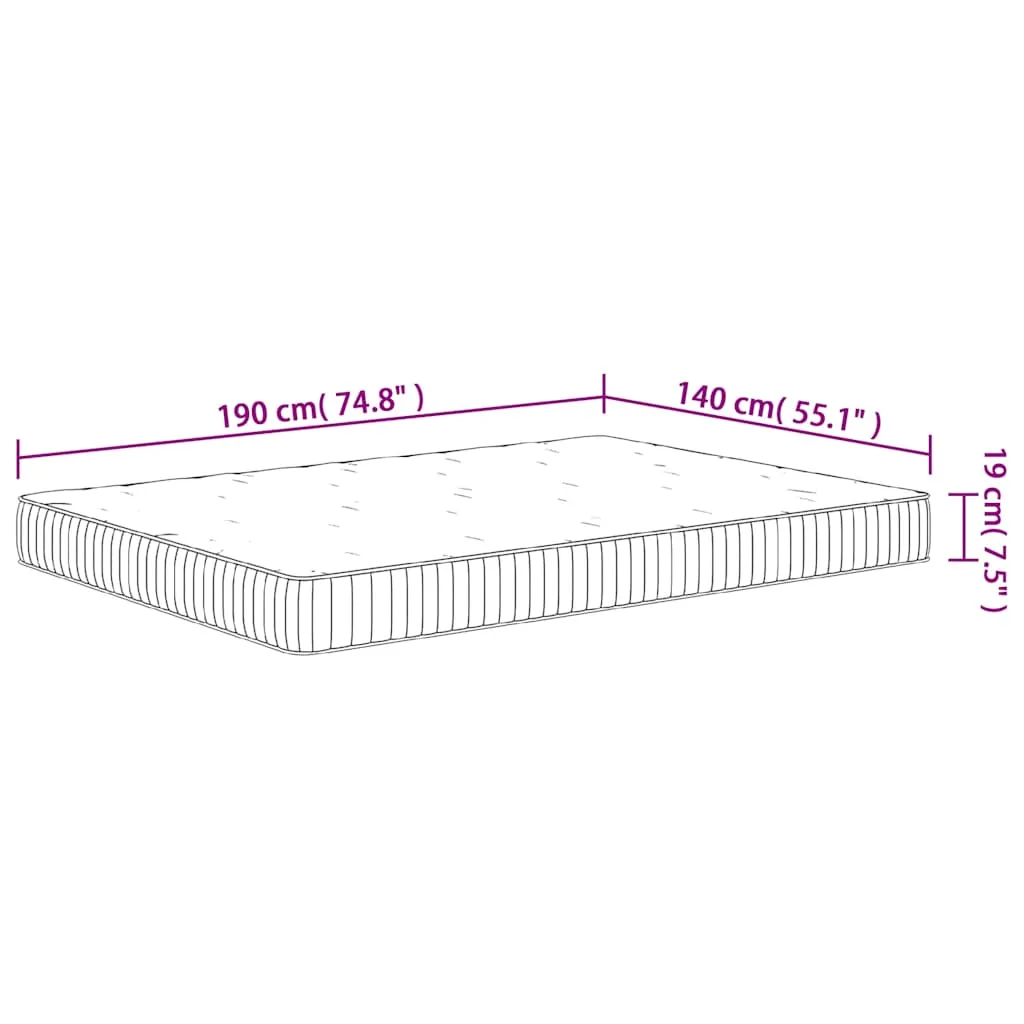 Pocket Spring Mattress Medium 140x190 cm